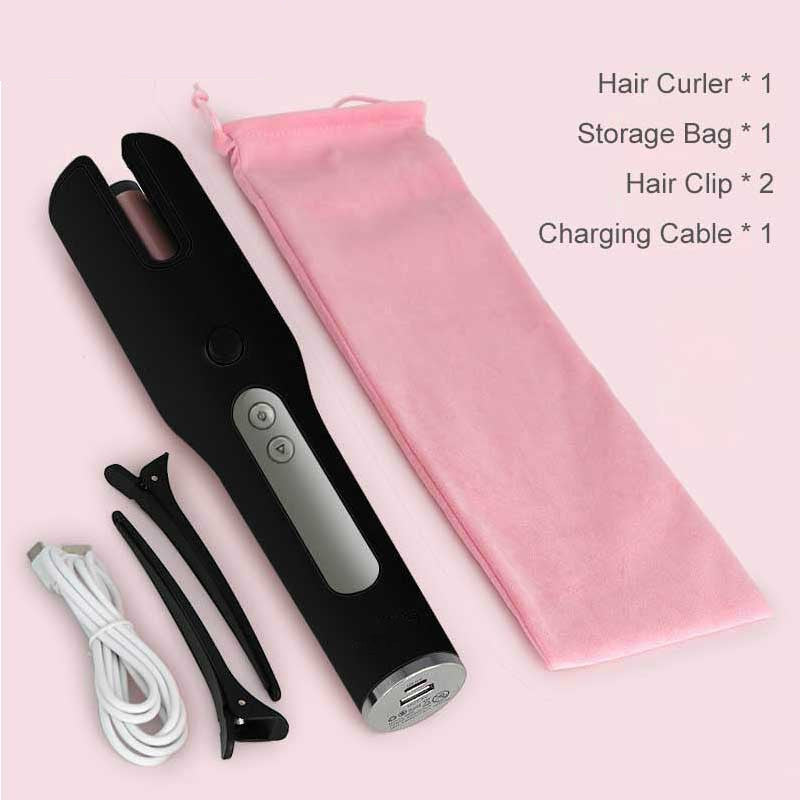 Wireless Automatic Hair Curler – USB, LCD, Ceramic Heating
