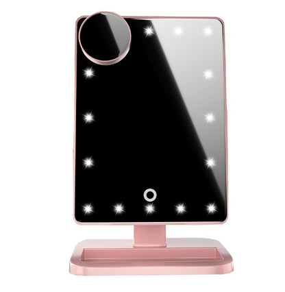 Touch Screen LED Makeup Mirror – 10X Magnification, Bluetooth Speaker