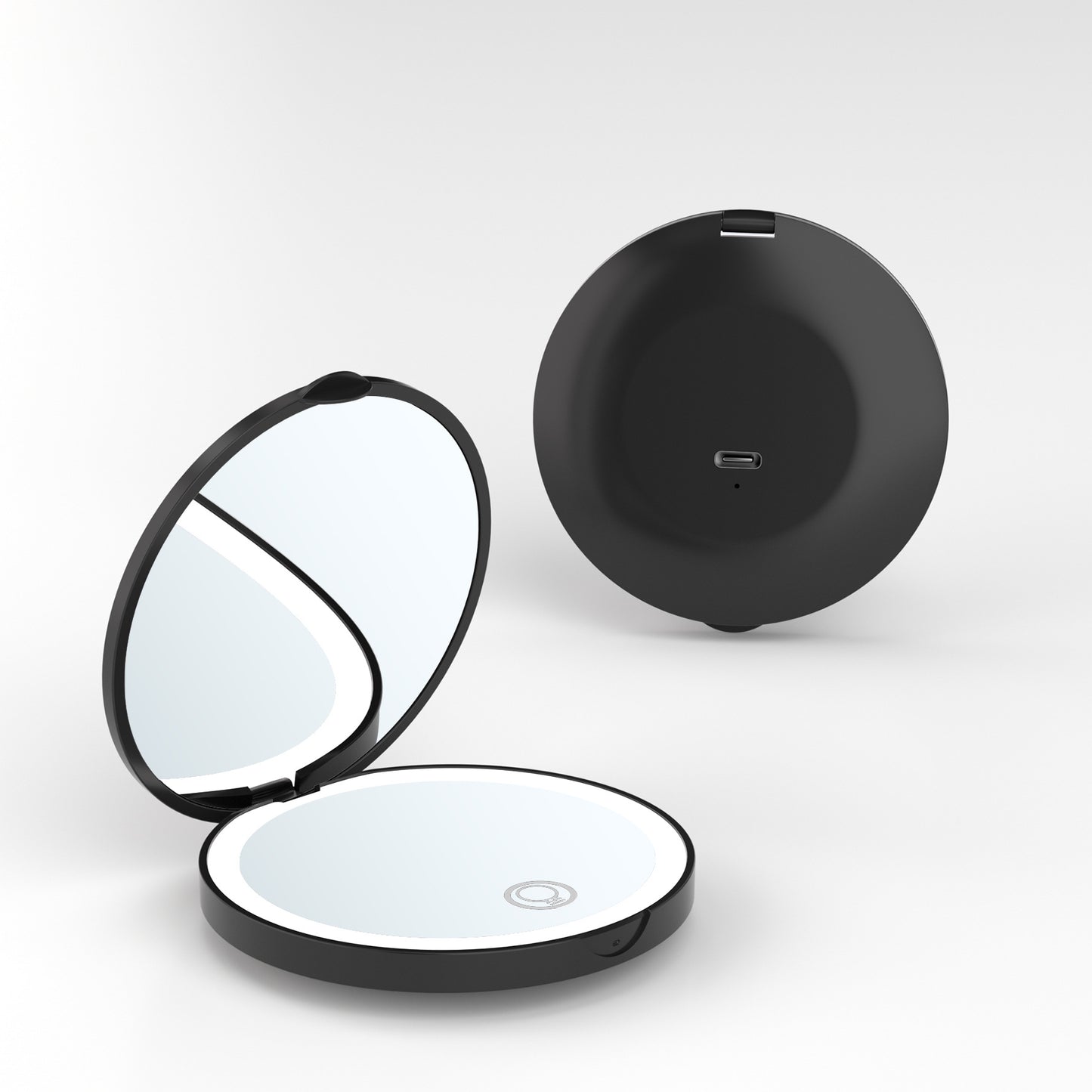 Portable Folding LED Makeup Mirror – 2X Magnification, Rechargeable