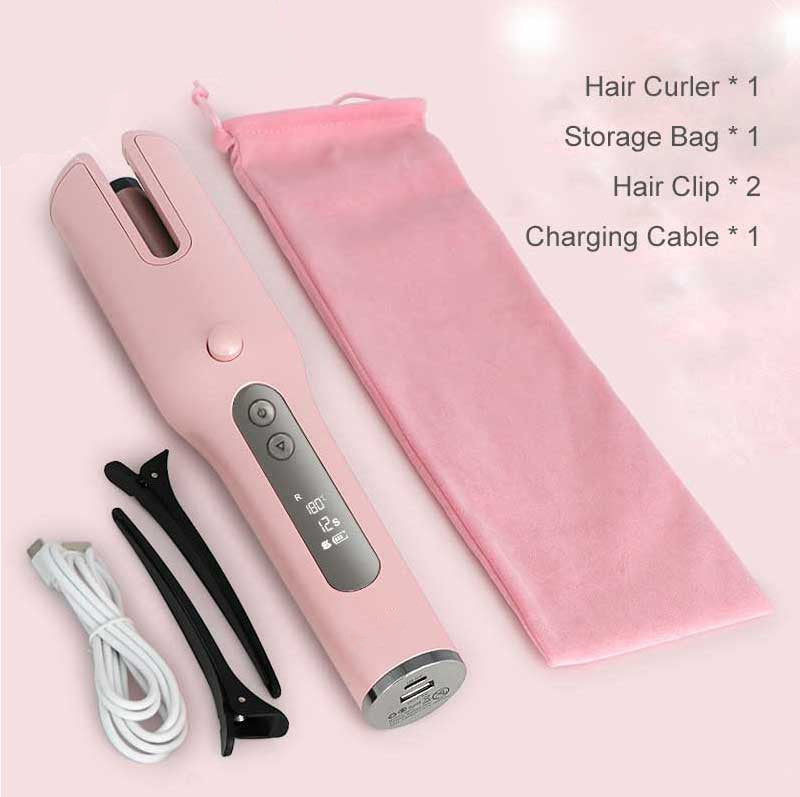 Wireless Automatic Hair Curler – USB, LCD, Ceramic Heating